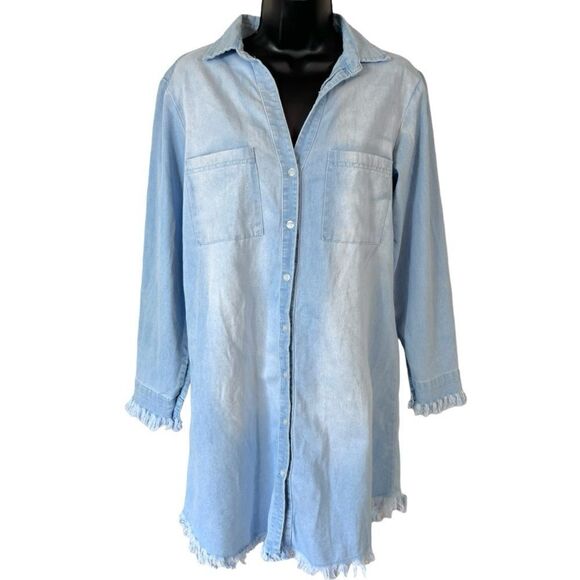 Francis Cabrel Worn-In Look Denim Dress - Picture 1 of 10